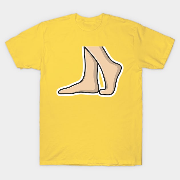 Human Feet Sticker vector illustration. People fashion icon concept. Human foot for medical health care sticker vector design with shadow. T-Shirt by AlviStudio